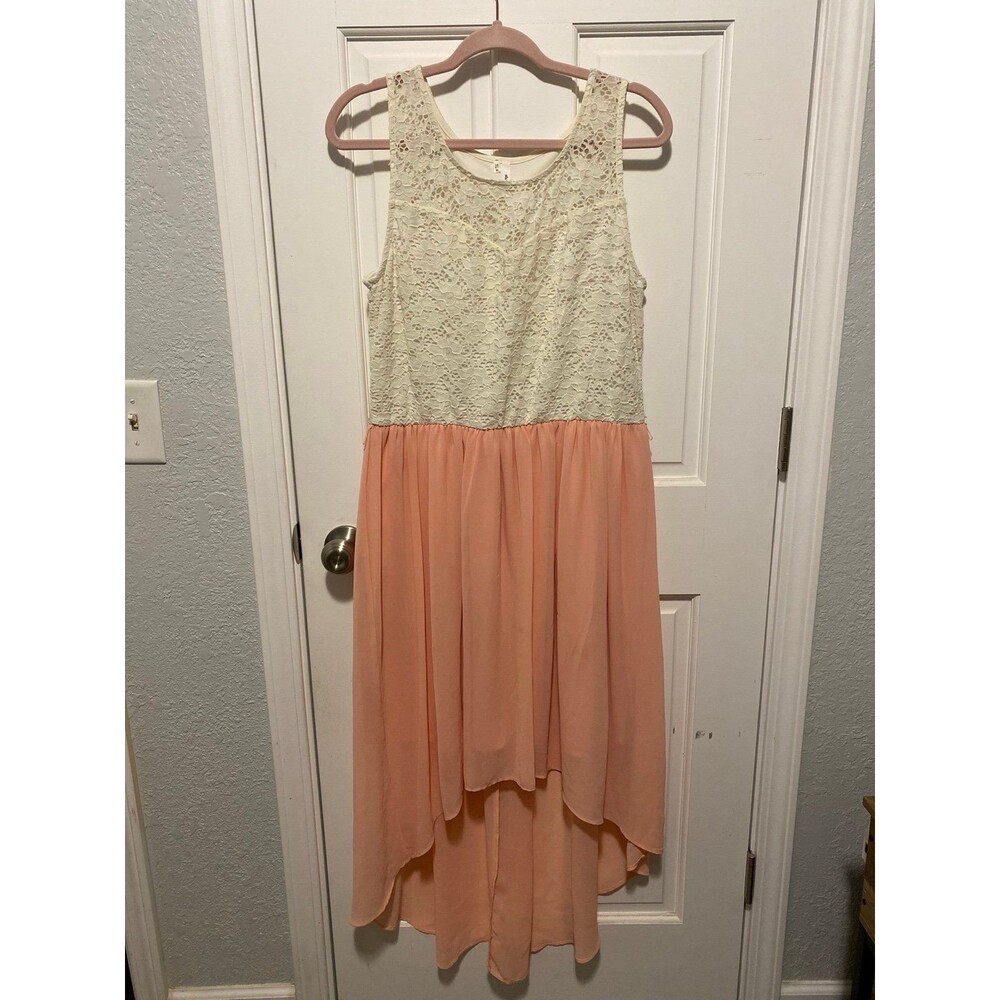 Maurices Cream & Pink Dress Womens Size XL